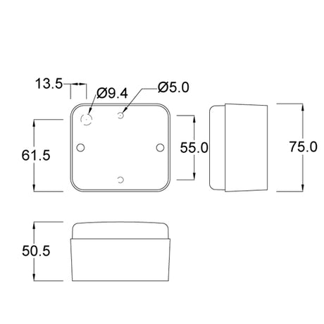 AJBA 12V Reversing Lamp (BULBED)