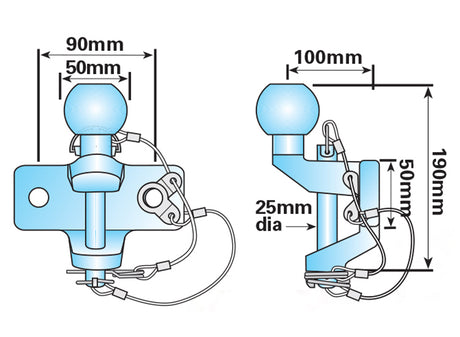 50MM COMBINATION BALL AND JAW HITCH - MP82