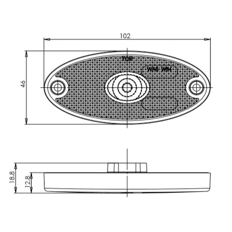 Oval 12/24V LED Front Marker MP1656B