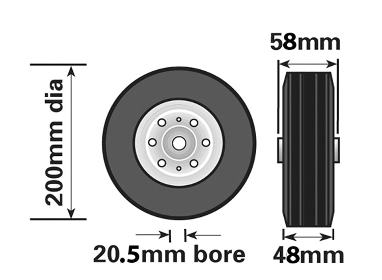 200mm Steel Spare Wheel To Fit MP436 Jockey Wheel - MP228