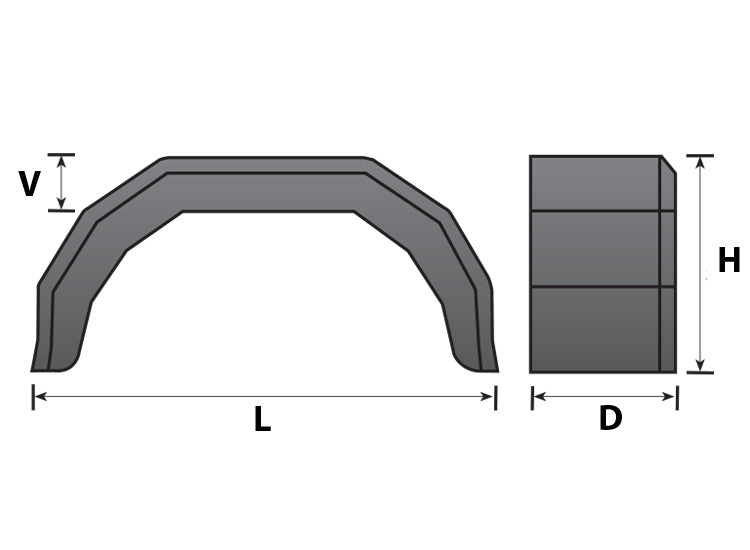 13" PLASTIC MUDGUARD 760MM X 210MM X 335MM SINGLE - MP267