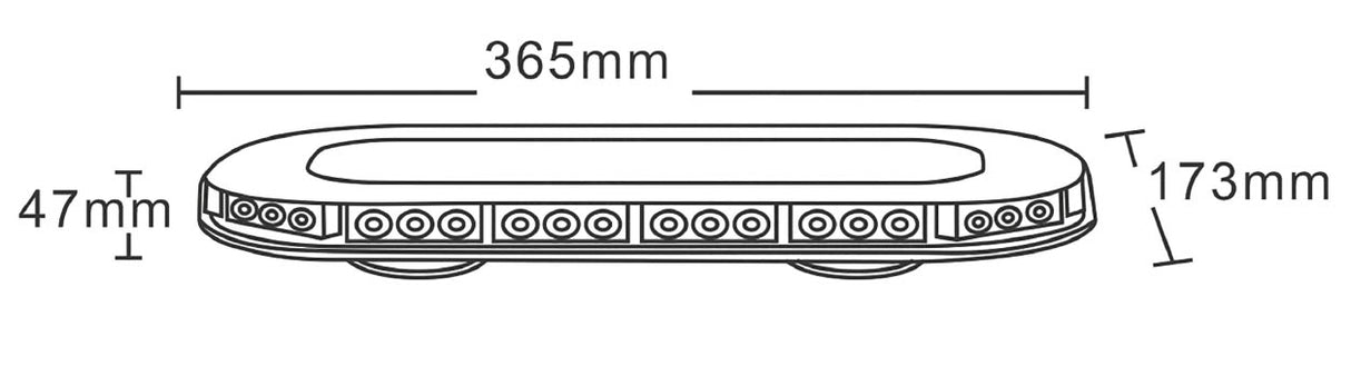 12/24V 365mm Magnetic LED Midi Beacon Recovery Light Bar - MP4098