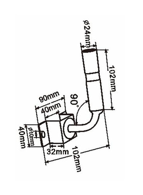 MP4442B Beacon Din Pole Mount 90° Vertical Surface Bracket