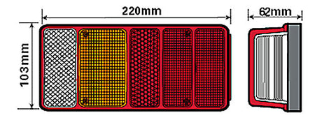 REAR OBLONG COMBO LIGHT (WITH REVERSE) - MP8504B