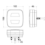 Square LED Combination Light 10-30V 'Glo Style'