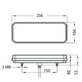 10-30v Rectangular LED Combination Light 'Glo Effect' RH - MP8835BR