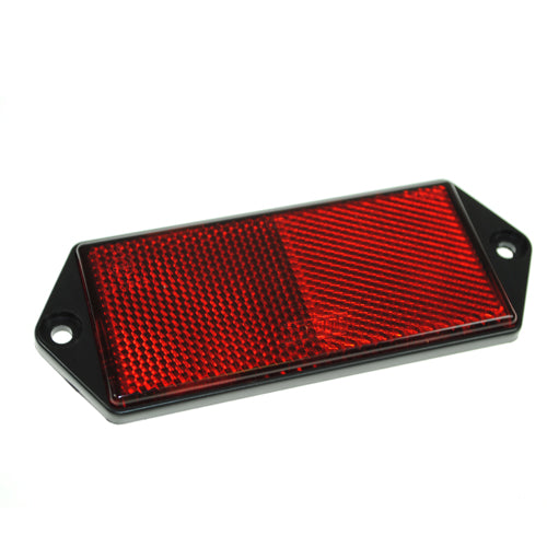 Rectangular Reflector Rivet On - Red