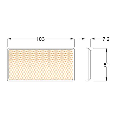 Oblong Self Adhesive / Stick On Reflector - Amber