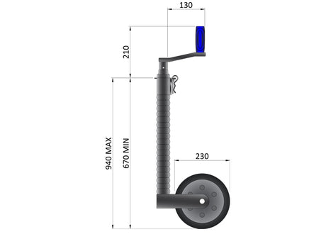 48mm HEAVY DUTY RIBBED JOCKEY WHEEL (EXTRA WIDE)