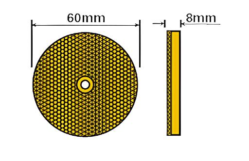 Round reflector Rivet On / Screw On- Amber